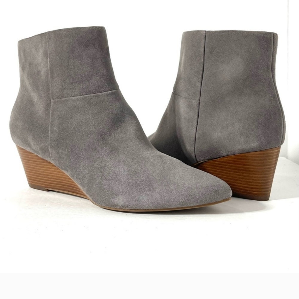Cole Haan Gray Suede Wedge Booties - 9